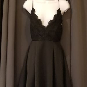 NEW Little Black Dress . Open back . Lace Crochet